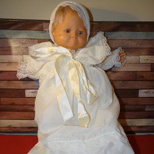 Vintage Berjusa Baby Doll in Christening Gown 16" 1984